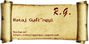 Rataj Gyöngyi névjegykártya