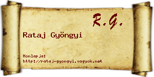 Rataj Gyöngyi névjegykártya